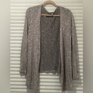 Women's Gray Open-Front Sweater